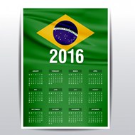 巴西日历2016矢量图片