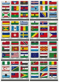 国际旗帜旗面矢量图片