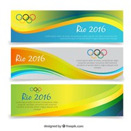 2016奥运会的旗帜矢量图片
