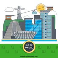 巴西奥运会建筑矢量图片