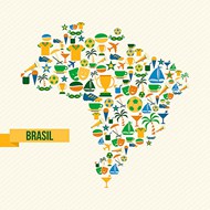 巴西奥运会地图矢量图片