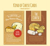 干奶酪的手工卡矢量图片