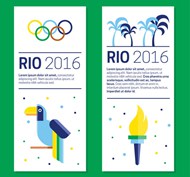 里约奥运会卡片矢量图片