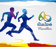 奥运会跑步水彩矢量图片