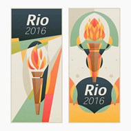 奥运会火炬海报矢量图片