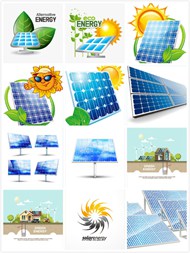 太阳能节能环保矢量图片