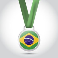 巴西国旗奖章矢量图片