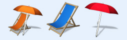 太阳伞沙滩椅图标