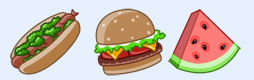 迷拟热狗汉堡图标