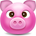 可爱粉红猪头图标
