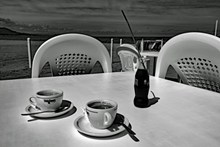 海滩咖啡馆黑白图片大全