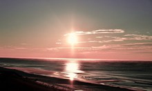 夏日海岸日落景观图片下载