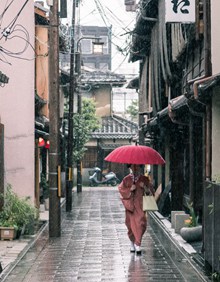 撑伞日本和服女子图片素材