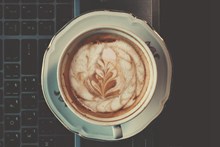 意式咖啡拉花图案高清图
