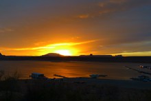 鲍威尔湖日落美景图片素材