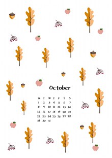 10月简洁日历图片下载