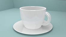 白色咖啡杯模型高清图片
