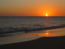 海滩黄昏日落景观图片下载