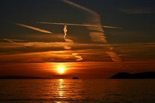 海平面黄昏日落景观图片下载
