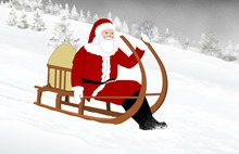 卡通圣诞老人滑雪图片素材