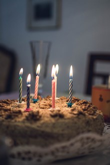 生日蛋糕插蜡烛高清图