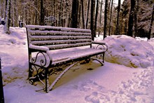 冬季雪地座椅积雪图片大全