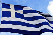 希腊国旗飘扬图片