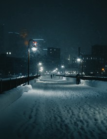 冬季街道唯美夜景 冬季街道唯美夜景大全图片