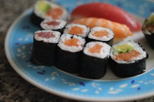 美味三文鱼寿司精美图片