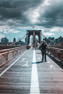 美国纽约布鲁克林大桥高清图片