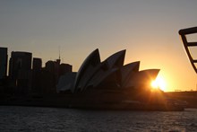 日落下悉尼歌剧院图片素材