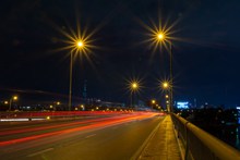 城市公路璀璨灯光夜景精美图片