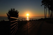 海岸黄昏日落美景高清图片