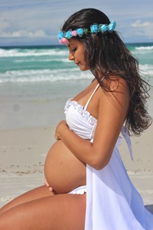 孕妇海边写真图片素材