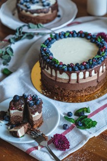 蓝莓巧克力蛋糕精美图片