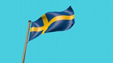 飘扬瑞典国旗图片大全
