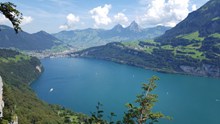 瑞士蔚蓝湖泊高清图