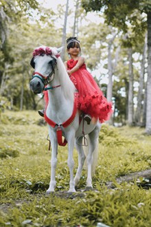 骑马小女孩精美图片