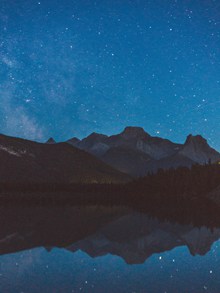 湖泊倒影宁静夜景图片下载