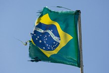 破旧巴西国旗高清图片