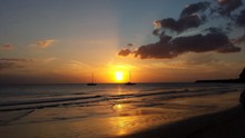 海边夕阳落日余晖高清图片