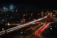 夜晚城市车流线景观精美图片