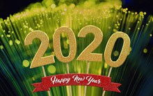 金色2020新年字样精美图片