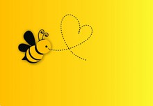 黄色卡通蜜蜂背景图片素材