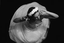 新娘婚纱黑白写真图片素材