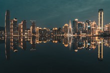 沿海繁华灯光城市夜景图片大全