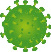 绿色卡通新型冠状病毒精美图片