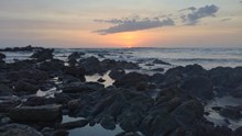 哥斯达海滩日落景观图片大全