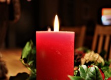 圣诞节红色蜡烛精美图片