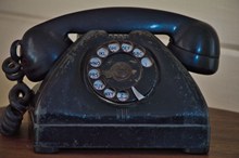 老旧黑色座机电话精美图片